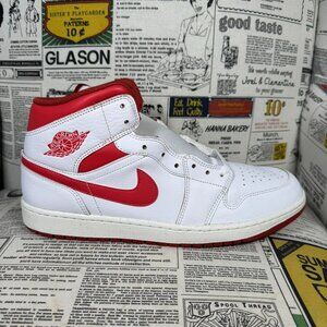 Nike Air Jordan 1 Mid SE White Dune Red FJ3458-160 Men Size 13 No Box